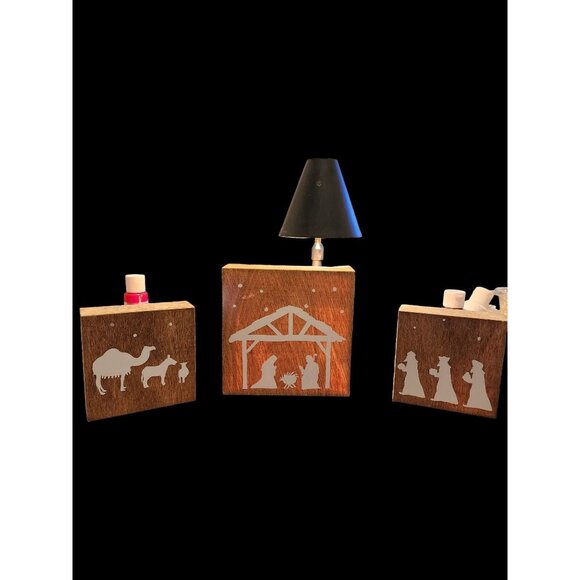 Nativity Scene Wooden Block Set - Picture 2 of 2